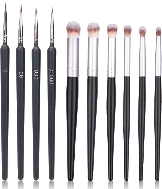Yoseng Drybrush Set with Miniature Paint Brushes-10 Pc Premium Art Paintbrush Set for Tabletop & Wargames Miniatures,Citadel,Figurine, 40k,Ideal for Detailing - 10 Different Size