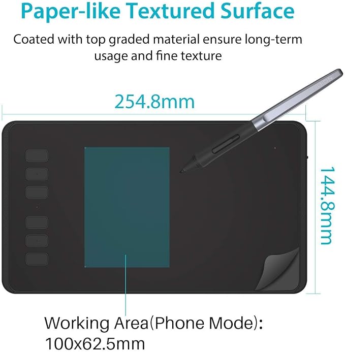 HUION Inspiroy H640P 6x4 inch Drawing Tablet 8192 Pen Pressure | Battery-Free Stylus, Tilt, 6 Hot Keys, Work with Mac/PC/Android, Digital Art for Beginner, Drawing, Writing, Design, Teaching