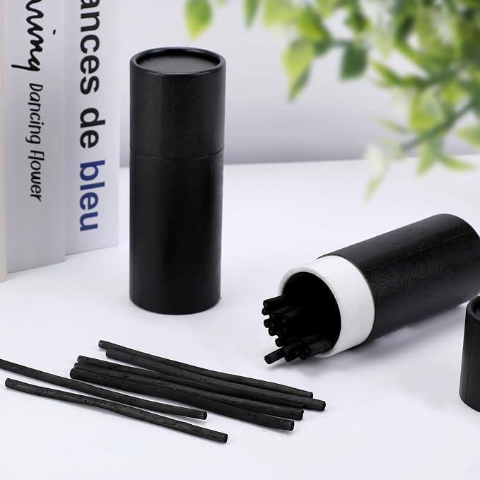 25 Pcs Willow Charcoal Sticks, 5.4 Inch in Length, 0.15-0.2in/4-5mm Dia, Artist Vine Sketch Charcoal Pencils for Sketching Drawing Art Sketch Artists Supplies (4-5mm)