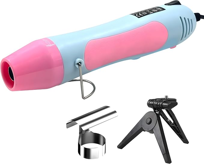 Heat Gun, 350W Mini Heat Gun with Reflector Nozzle Dual Temperature Settings Fast Heat Hot Air Gun Tool for Crafting, Heat Gun for Craft Dryer, 6.56Ft Overload Protection for Drying Paint
