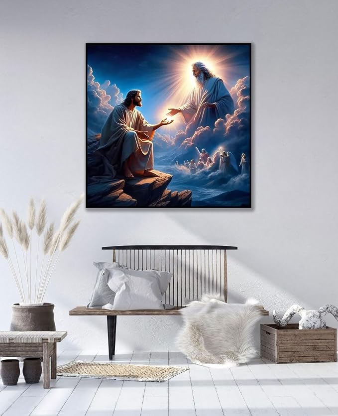 CHWGLFGG 5D Jesus Diamond Art Kits for Adults Beginners 12x16inch | Inspiring Faith Diamond Painting Kit, DIY Full Round Drill Paint by Diamonds Dot Gem Art for Adult, Home Wall Decor