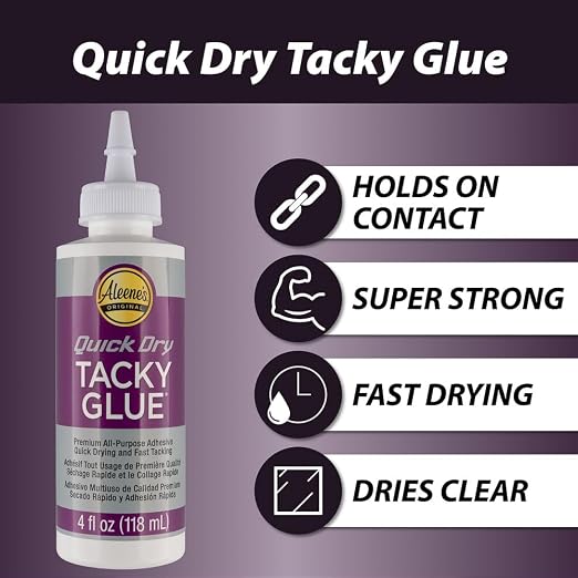 All-Purpose Tacky Glue – Premium Adhesive for Crafts, Jewelry, and Household Repairs – Quick Dry 4 Oz. (2 Bottles)