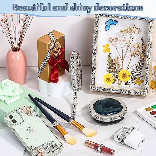 5 Yards Self Adhesive Rhinestone Ribbons, Silver Rhinestone Strips
