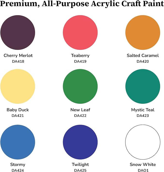 DecoArt Americana Acrylic Paint Set – 2024 Updated Colors, 9 Bottles (2 fl oz) – Art and Craft Acrylic Paints for Canvas, Wood, and More