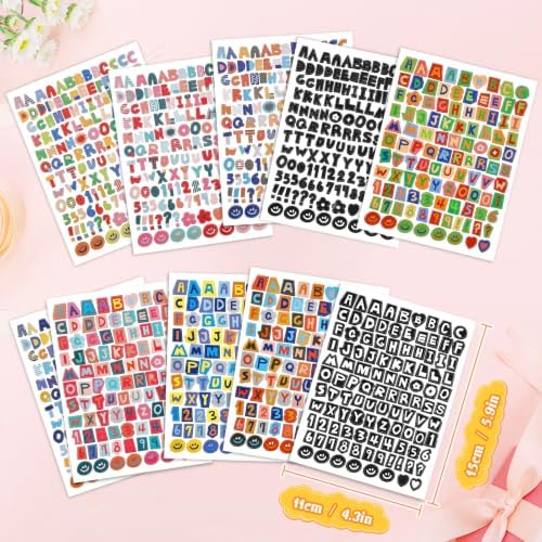 558pcs Scrapbook Letter Stickers, Vintage Junk Journal Sticker, Small Ransom Numbers Stickers for Scrapbooking Supplies Junk Journal Journaling Laptop Water Bottle DIY Crafts (4)