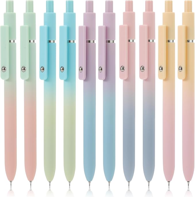 FIOVER 10pcs Gel Pens Black Ink Medium Point 0.7mm Pens