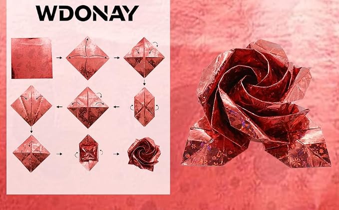 150 Sheets Shiny Origami Paper Square Shiny Laser Origami Mixing Colors Folding Paper for DIY Paper Cuts Craft Party Decor, 3 Sizes (2.76", 3.94", 5.91")