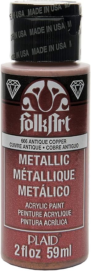 FolkArt Metallic Acrylic Paint in Assorted Colors (2 Ounce), 666 Antique Copper