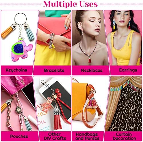 Cridoz 300pcs Tassels for Jewelry Making, Keychain Charms Bulk for Crafts, Resin Keychains, Acrylic Blanks, Bangles Bracelets, Earrings and Jewelry Making