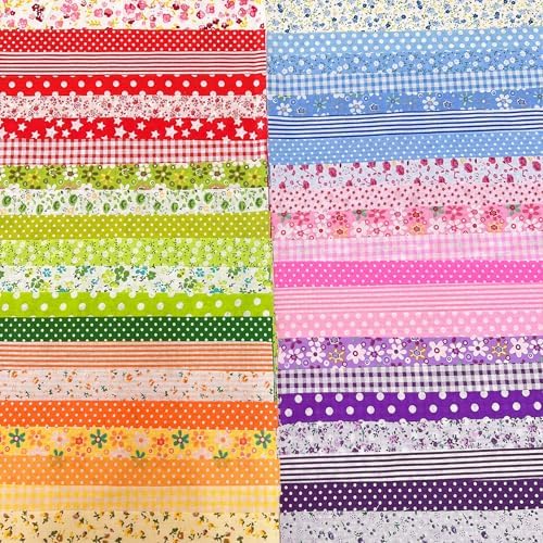 Cotton Fabric DIY Making Supplies Quilting Patchwork Fabric Fat Quarter Bundles DIY for Quilting Cotton Patchwork Cushions (Pink/Purple, 9.8" x 9.8")
