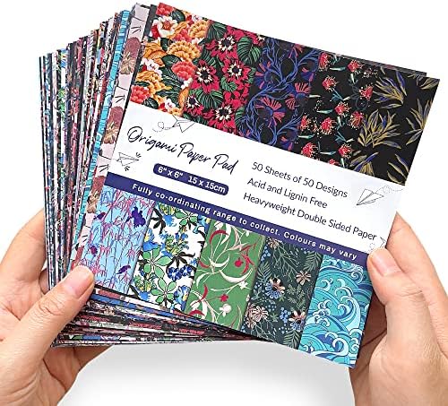 Origami Paper 6x6" Double Sided 100Sheets 50Colors Origami Kit,Craft Paper