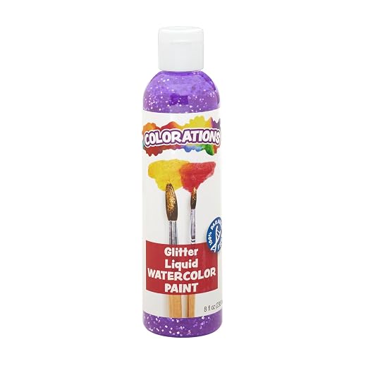 Colorations Paraben-Free Glitter Liquid Watercolor Paint, Vibrant Purple