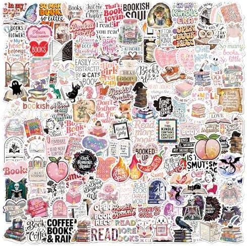 150 Pcs Romance Book Stickers for Kindle, Holographic Reading Sticker Packs for Readers Adult Booktok Women, Glitter Vinyll Waterproof Decals for IPAD Ebook Laptop Journal Scrapbook Waterproof