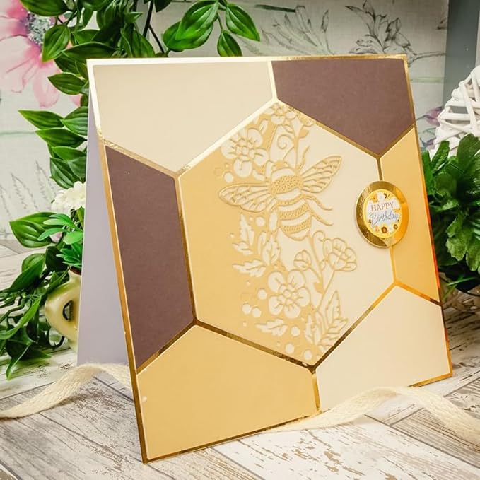 Scrapbooking Die-Cuts, Strips Frame Metal Cutting Dies for Card Making, Paper Craft Punch Template, Background Embossing Stencils, DIY Album Décor (Bee Lace-8x15.7cm)