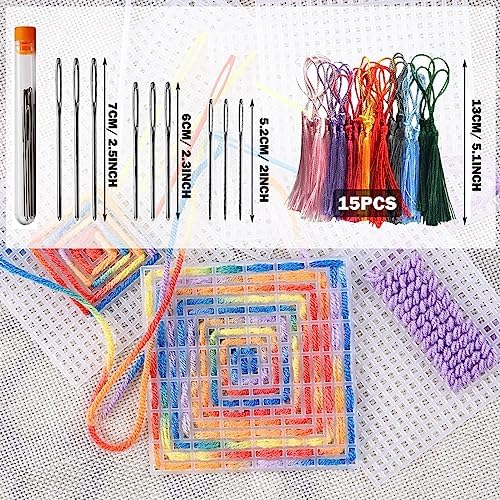 Allazone Plastic Mesh Canvas Sheets for Embroidery - 53 PCs, Square Mesh, Knit & Crochet Projects