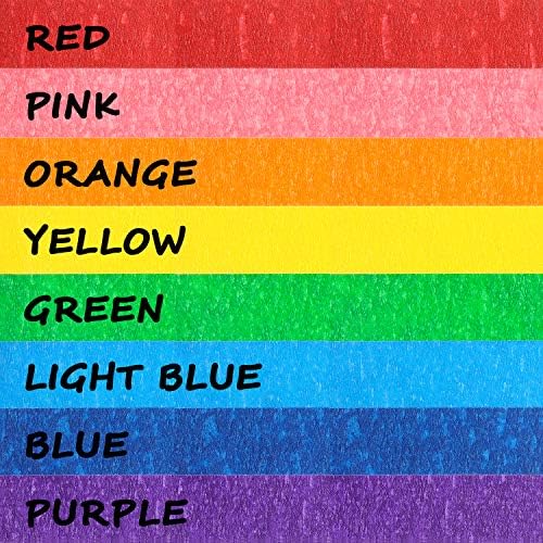 8 Rolls Colored Masking Tape Rainbow Painters Tape, 0.6 Inch x 16 Yard