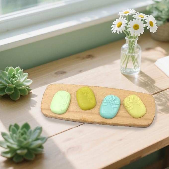 2 PCS Oval Silicone Soap Mold, Rose Flower Soap Molds for Homemade Soaps Beeswax Bath Bomb