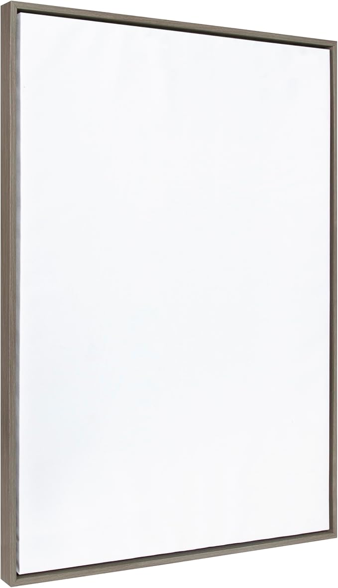Kate and Laurel Sylvie Blank Framed Canvas Wall Art; 31.5x41.5 Gray; Vintage Modern Empty Canvas for Paint-Your-Own Art; Ready to Paint Premium Canvas Already Framed