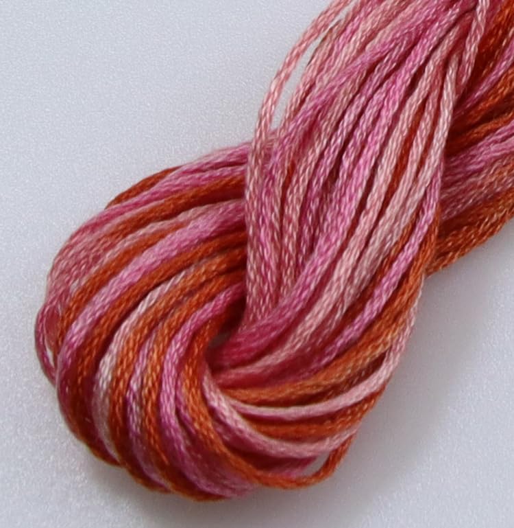 KCS Big skeins of 25 Meters Size 25 Color Variegated Cross Stitch Stranded Threads,6 skeins,4190