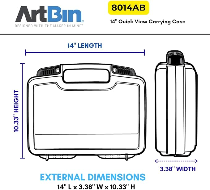 ArtBin 14-Inch Quick View Lockable Carrying Case, Clear
