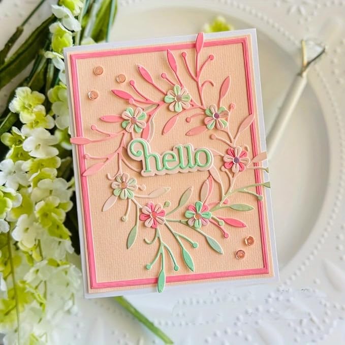 Lapoo Flowers Cutting Die for Scrapbooking - Durable Metal Cutting Die for DIY Scrapbook Photo Album Decorative Paper Card, Metal Card Making Supplies (Daisy Cherry Blossoms 4.3 x 3 in)