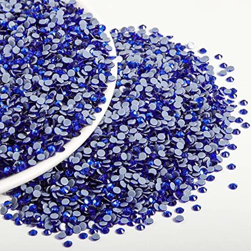 Beadsland Hotfix Rhinestones Bulk, Sapphire, SS12, 14400pcs,Royal Blue