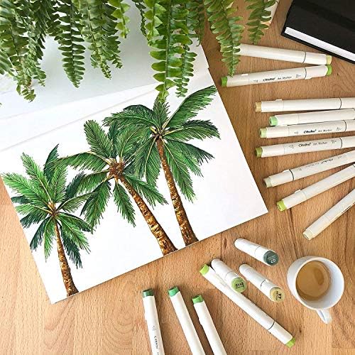 Ohuhu 8.3"x11.7" Marker Paper Pad Art Sketchbook for Drawing and Sketching | Large Sketch Book - 120 LB/200 GSM Smooth Drawing Paper - 78 Sheets/156 Pages - PU Hardcover Sketch Pad for Alcohol Markers