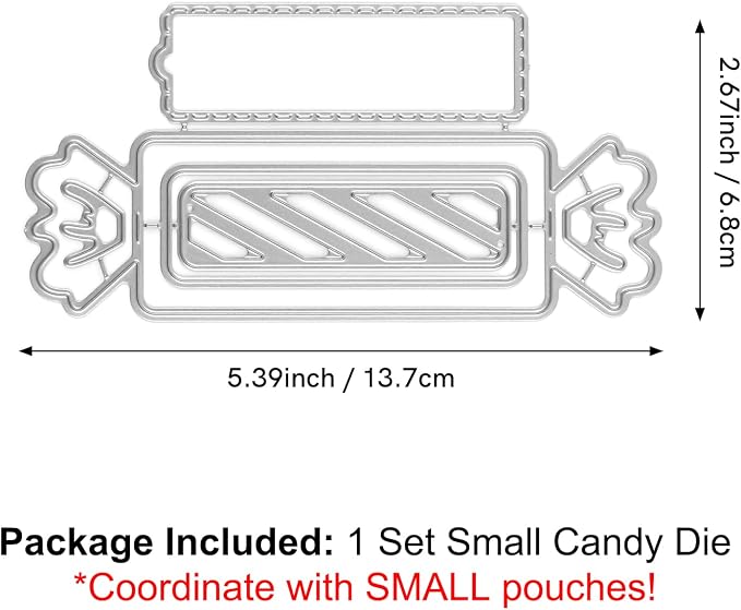 BAOFALI 1 Set Small Candy Dies Cutting Rectangular Gift Card Envelope Cutting Dies Sets Label Tag for Scrapbooking DIY Cards Album Crafts Supplies(13.7x6.8cm/5.4x2.7inch)