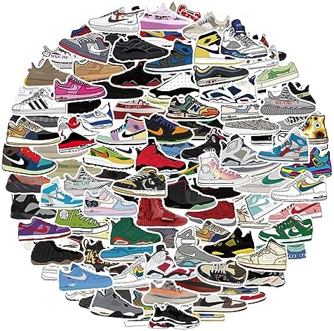 120pcs Shoe Sneaker Stickers Vinyl Skateboard Cool no Repeat Notebook Guitar Trolley case Waterproof Stickers car Graffiti