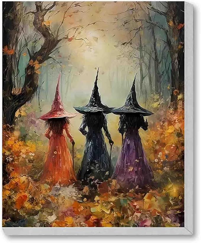 Witch Diamond Art Kits for Adults with Frame - Halloween Diamond Painting