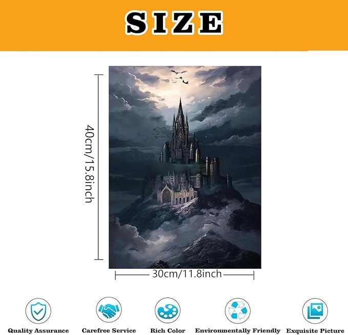 4 Pack Castle Paint by Numbers Kit for Adults Framed Canvas Frameworkless | Easy Adult Paint by Number Kits on Canvas DIY 4 Pack Castle Painting for Beginners Art by Numbers for Home Wall Decor Gift