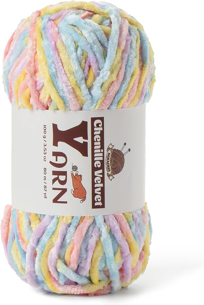Chenille Crochet Macaron Yarn 1 Pack