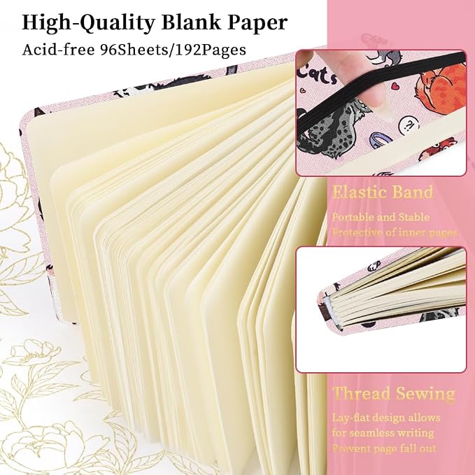 4.8" Pocket Sketch Book,80gsm Hardcover Art Sketchbook for Drawing Journal