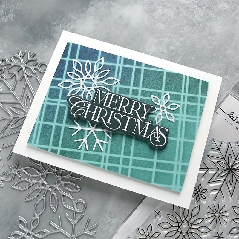 Lapoo Christmas Metal Cutting Die for Scrapbooking, 3D Backgrounds Frame Cutting Dies DIY Album Card Making Decor Paper Metal Die Cuts Party Wedding Decorations (Snowflake 7.2 x 4.8 in)