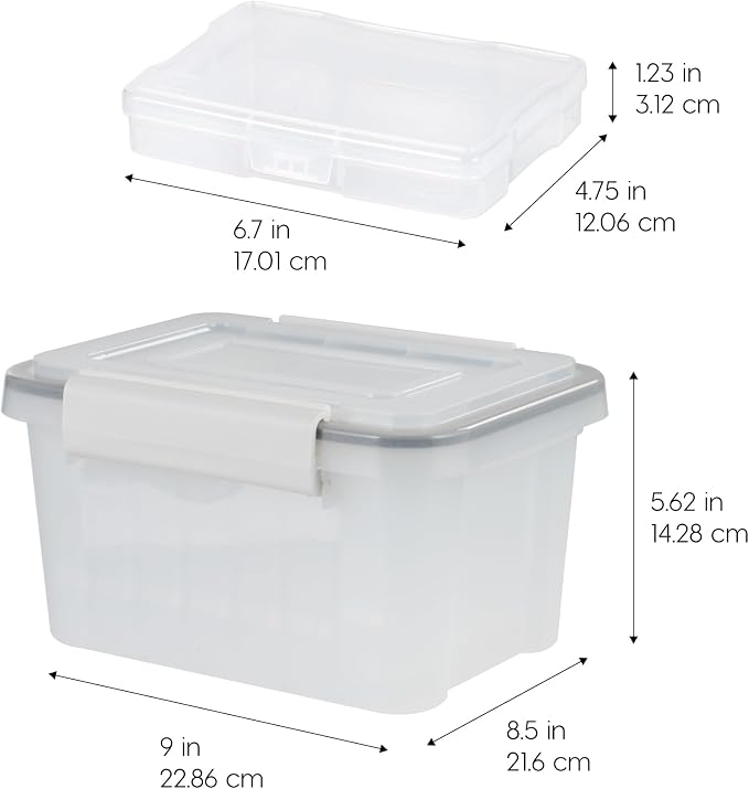 IRIS USA Photo Storage Box |Made in USA| 7 Cases - (2-Pack) - Clear