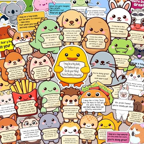 200PCS Emotional Support Animal Stickers by Puraesla– Affirmation Sticker Pack for Adults or Kids Cute Inspirational Buddies for Water Bottles, Laptops, Phones, Positive Quote Vinyl