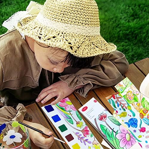 JUNQIU Watercolor Coloring Books for Kids Ages 4-8, Pocket Watercolor Painting Book for Toddlers, Easter Basket Stuffers For Girls Boys, Stocking Stuffers For Kids