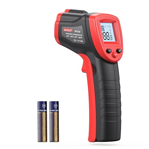 Wintact Infrared Thermometer, Digital Surface Temperature Gun -58℉ to 1094℉ | Laser Temp Gun for Cooking Food, Pizza Oven, Flat Top Grill, Griddle, Soap Making, Reptile