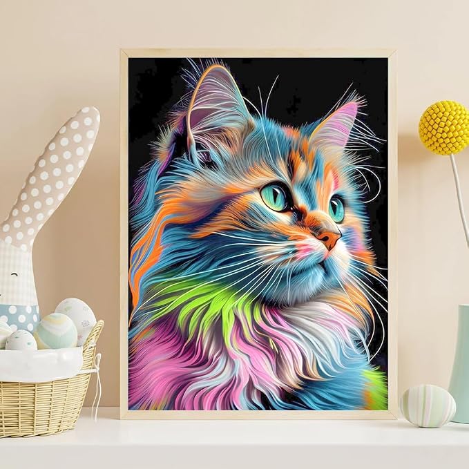 ijbnhd Cat Diamond Art Kits for Adults, Diamond Painting 12X16in