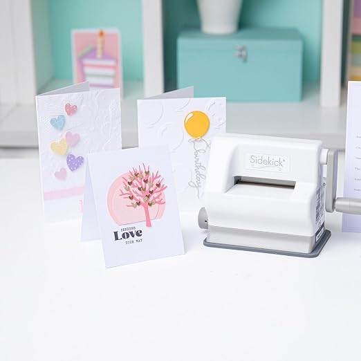 Sizzix Sidekick Starter Kit 661770 Portable Manual Die Cutting & Embossing Machine for Arts & Crafts, Scrapbooking & Cardmaking, 6.35 cm Opening, 2.5" Opening, White