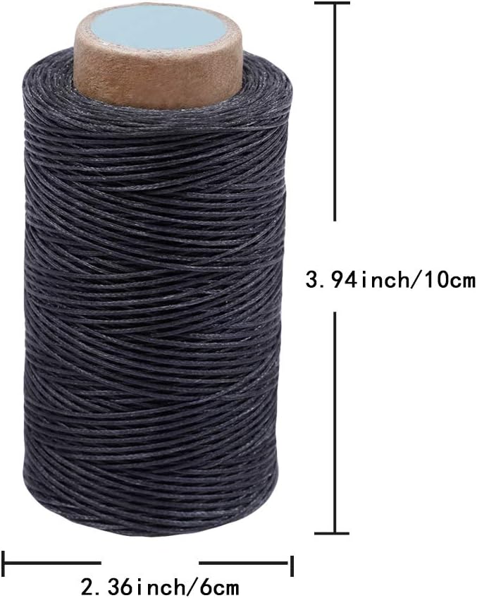 284Yards Leather Sewing Waxed Thread, 0.8mm Waxed Thread for Bookbinding | Waxed Thread for Bookbinding, Upholstery Thread Heavy Duty, Wax String for Leather Craft DIY/Bookbinding/Shoe Repairing