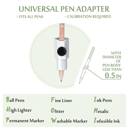 CRAVERLAND Universal Pen Adapter Set for Maker 4 3/Maker/Venture/Explore 4 3/Explore/Air 2/Air,15 Quick Insert-to-Go Adapters Holders with an Universal Pen Adapter Set,Fit All Pens Less Than 0.5in