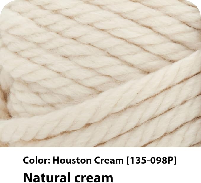 Lion Brand Yarn Hometown Yarn, Super-Bulky Yarn for Knitting, Crocheting, and Crafting, 3 Pack, Houston Cream