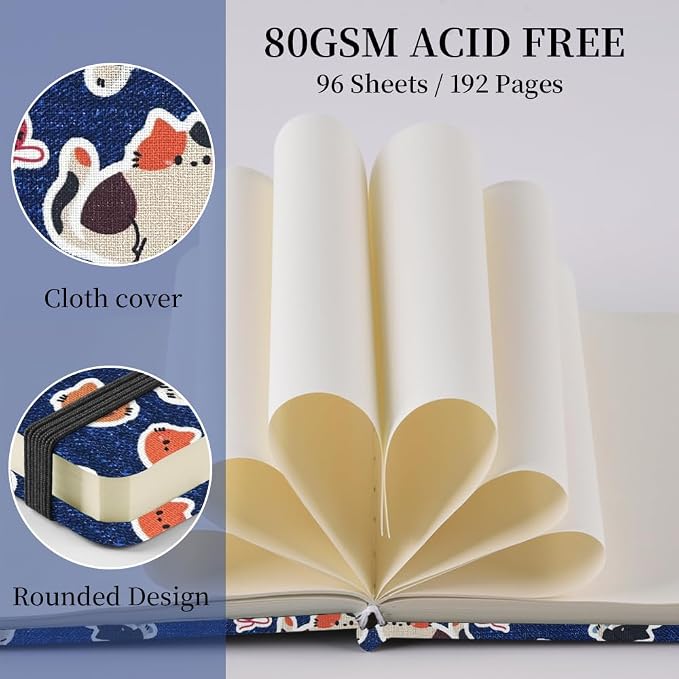 4.8" Pocket Sketch Book,80gsm Hardcover Art Sketchbook for Drawing Journal