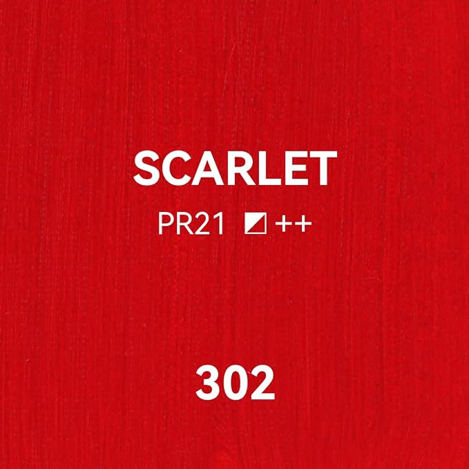 PHOENIX Scarlet Red Oil Paint - Studio Oil Paint Single Large Tube - 170ml / 5.75 Fl oz. Scarlet 302