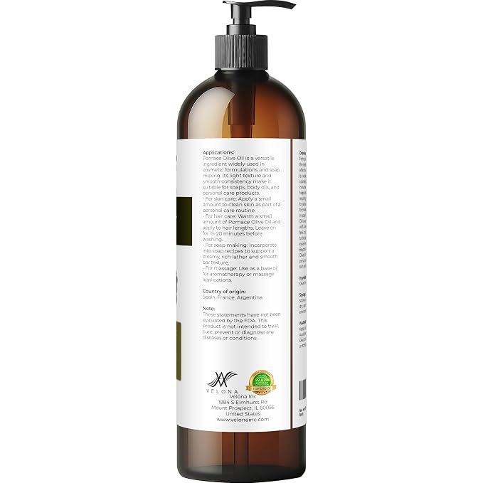velona Olive Pomace Oil - 8 fl oz, Solvent Extracted, Refined, with Pump