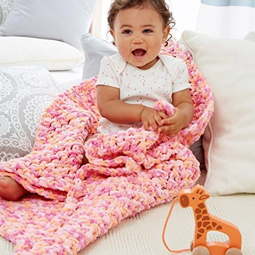 Bernat Baby Blanket Yarn for Crocheting Soft, Peachy