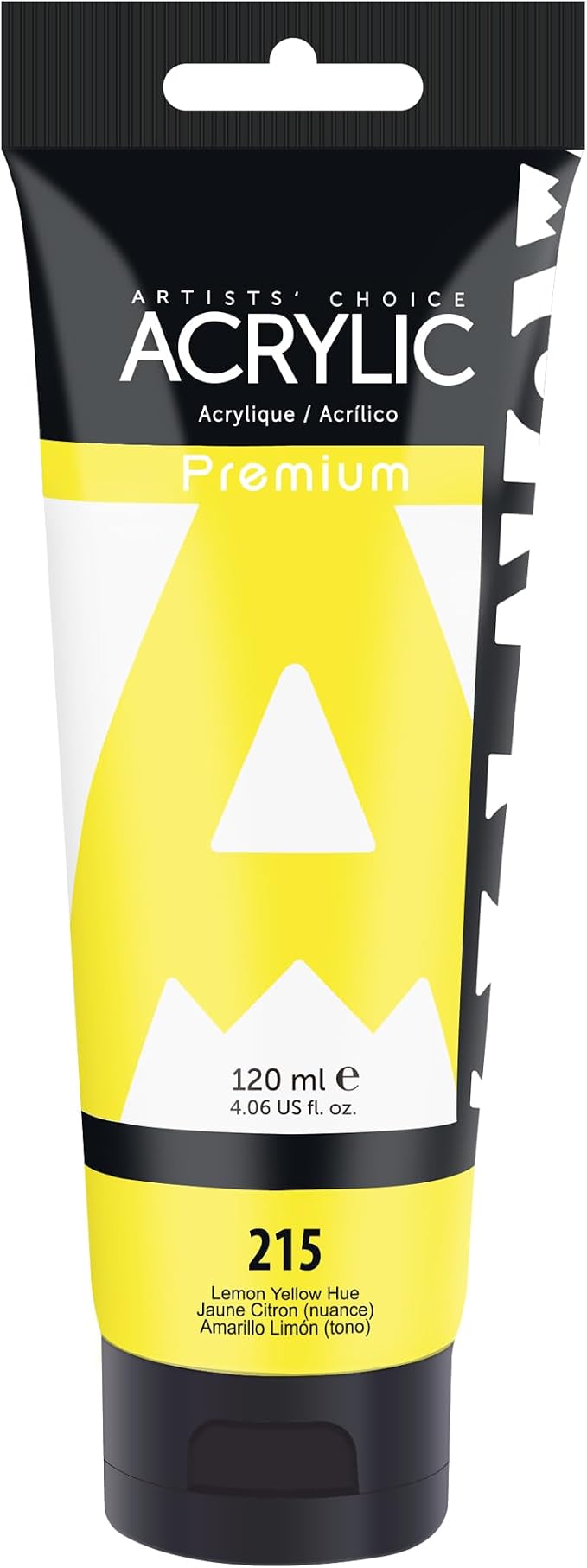 AUREUO Lemon Yellow Hue Acrylic Paint, 4 Fl Oz / 120ml Single Tube, Rich Pigment Art Craft Paints for Canvas, Rocks, Wood, Ceramic, Fabric - Art Supplies for Beginners, Professionals, Artists