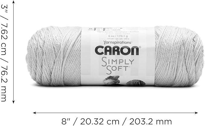 Caron Simply Soft Speckle Acrylic Yarn for Crocheting, White Sage, 3-Pack