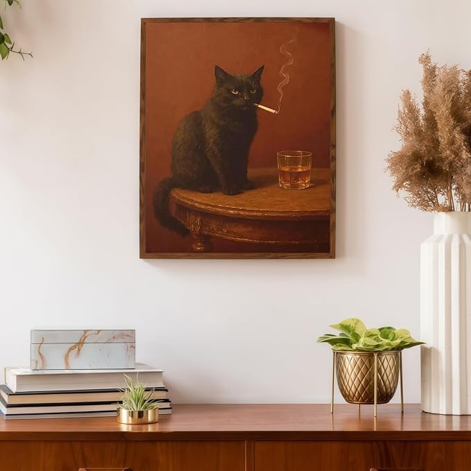 YOLENIX Black Cat Paint by Numbers Kit for Adults Beginner (Without Frame) | Paint by Number Kits on Canvas DIY Acrylic Oil Easy Painting by Numbers for Home Wall Decor Gift12X16 in